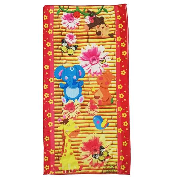 BIJKART  24 in x 48 in Bath Towel 12 Pieces with Assorted Cartoon Print And Colors - 24/48, 12