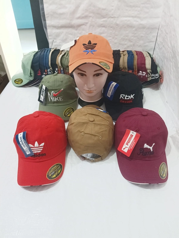 Mens Embrodary Pure Cotton  Material Cap  Color -Mix Colour  Pack  Fitting - Steel Buckle - Free, 6