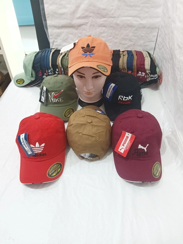 Mens Embrodary Pure Cotton  Material Cap  Color -Mix Colour  Pack  Fitting - Steel Buckle - Free, 6