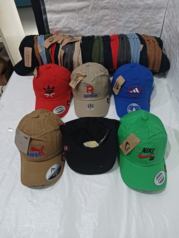 Mens Embrodary Pure Cotton  Material Cap  Color -Mix Colour  Pack  Fitting - Steel Buckle - Free, 6