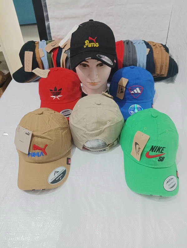 Mens Embrodary Pure Cotton  Material Cap  Color -Mix Colour  Pack  Fitting - Steel Buckle - Free, 6