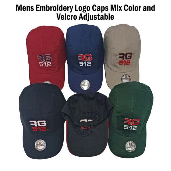 Mens Embroidery Logo Caps Mix Color And Velcro Adjustable - Free, 6