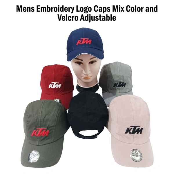 Mens Cotton Embrodary Logo Cap Color - Pink  Color Cap Fitting  Velcro - Free, 6