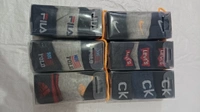 Men Mix Branded Cotton  Socks, Mix Color Pack Set Of 6(3 Pcs In 1Pouch), - Free, 6
