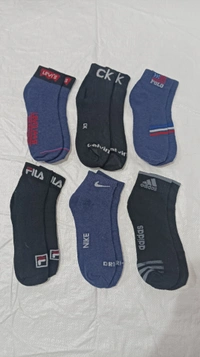 Men Mix Branded Cotton  Socks, Mix Color Pack Set Of 12 Pairs - Free, 12