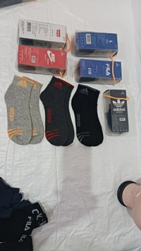 Men Mix Branded Cotton  Socks, Mix Color Pack Set Of 6(3 Pcs In 1Pouch), - Free, 6