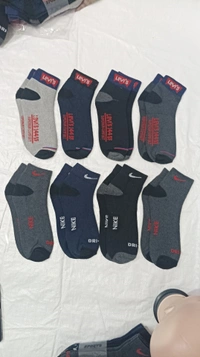 Men Mix Branded Cotton  Socks, Mix Color Pack Set Of 12 Pairs - Free, 12