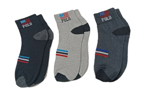 Men Mix Branded Cotton  Socks, Mix Color Pack Set Of 12 Pairs - Free, 12