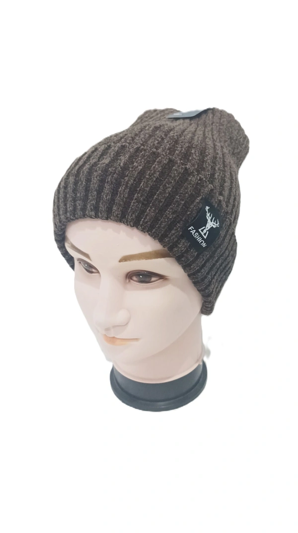 Soft Velvet Half Beanie Cap With Inside Furr Mix Color Pack Only - Half Beanie, 6