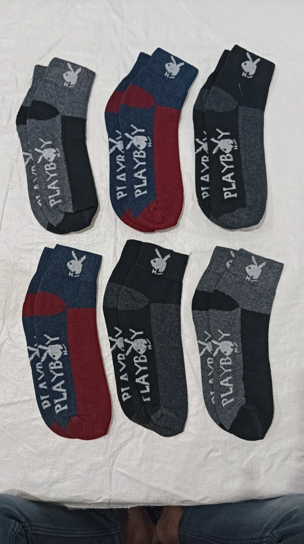 Men Premium Quality Mix Branded Cotton  Socks, Mix Color Set Of 12 Pairs - Free, 12