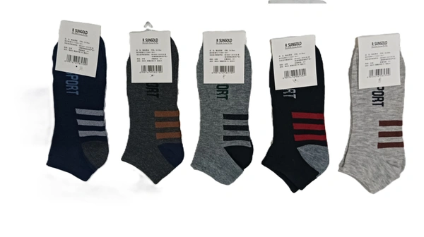 Men Mix Color Mix Design Ankle Socks Pack Of 10 Pairs - Free, 10