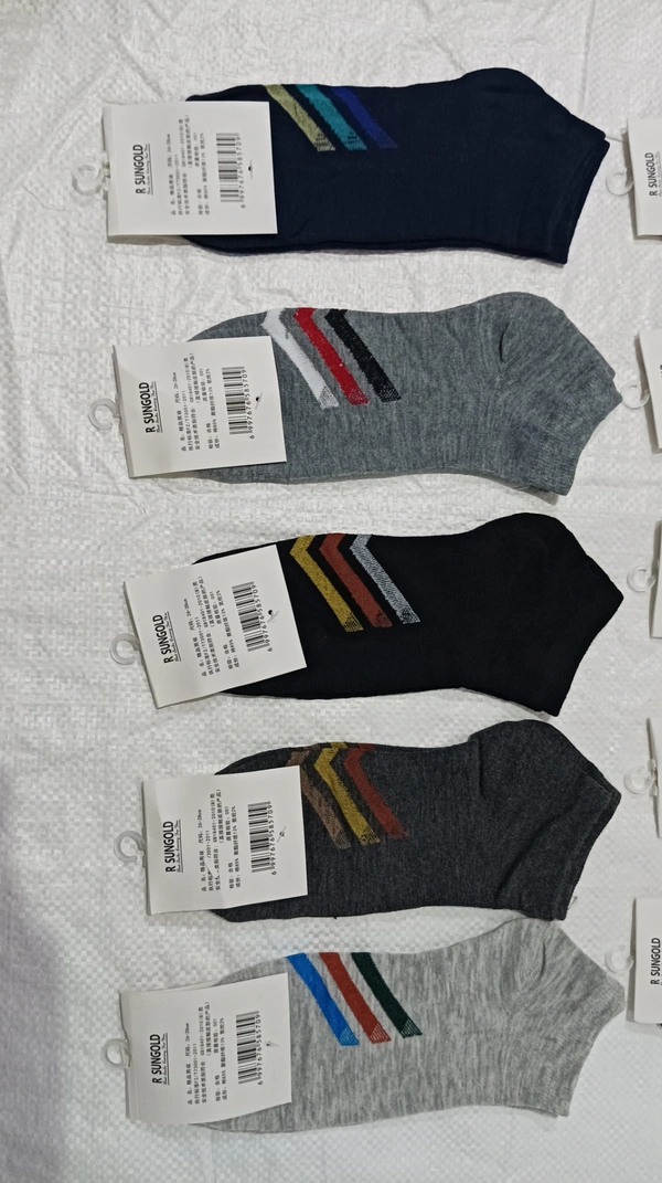 Men Mix Color Mix Design Ankle Socks Pack Of 10 Pairs - Free, 10