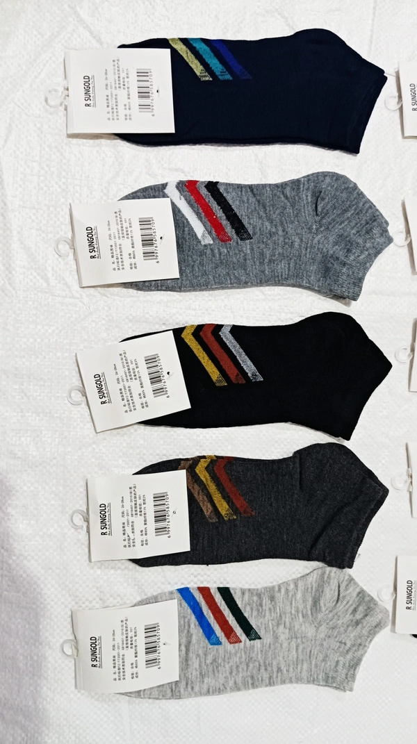 Men Mix Color Mix Design Ankle Socks Pack Of 10 Pairs - Free, 10