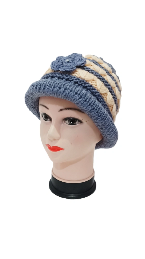 Girls And Ladies Woolen Caps Color- Mix Color Pack Only Basket/Bucket Design - Free, 6