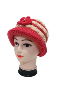 Girls And Ladies Woolen Caps Color- Mix Color Pack Only Basket/Bucket Design - Free, 6