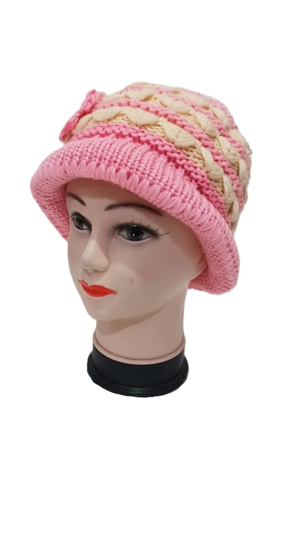 Girls And Ladies Woolen Caps Color- Mix Color Pack Only Basket/Bucket Design - Free, 6
