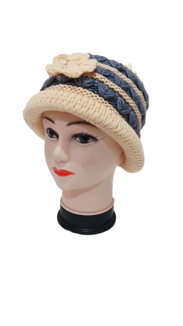 Girls And Ladies Woolen Caps Color- Mix Color Pack Only Basket/Bucket Design - Free, 6