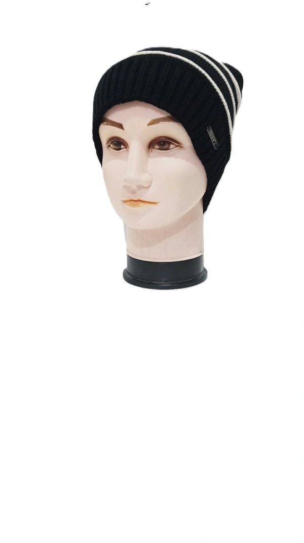 Woolen Half Beanie Cap With Inside Furr Mix Color Pack Only - Half Beanie, 6
