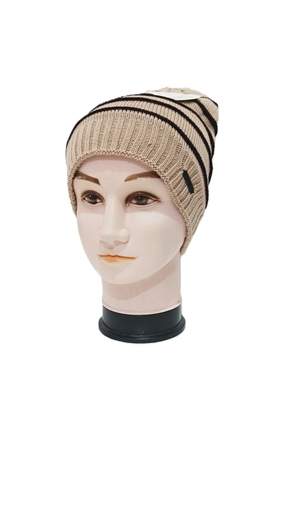 Woolen Half Beanie Cap With Inside Furr Mix Color Pack Only - Half Beanie, 6