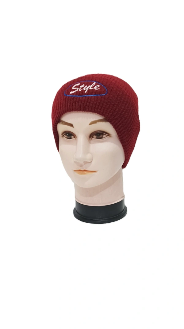 Men Indian Woolen Cap With Front Embrodary Design Color Mix Colr Pack Only - Free, 6