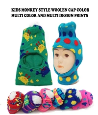 Kids Monkey Style Woolen Cap Color Multi Color And Multi Design Prints - Kids Monkey Style, 6