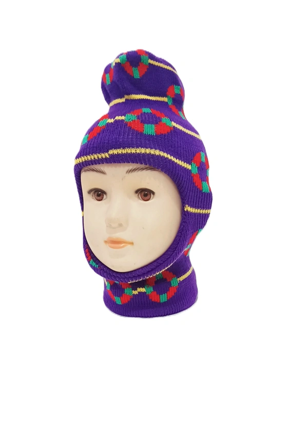Kids Monkey Style Woolen Cap Color Multi Color And Multi Design Prints - Kids Monkey Style, 6