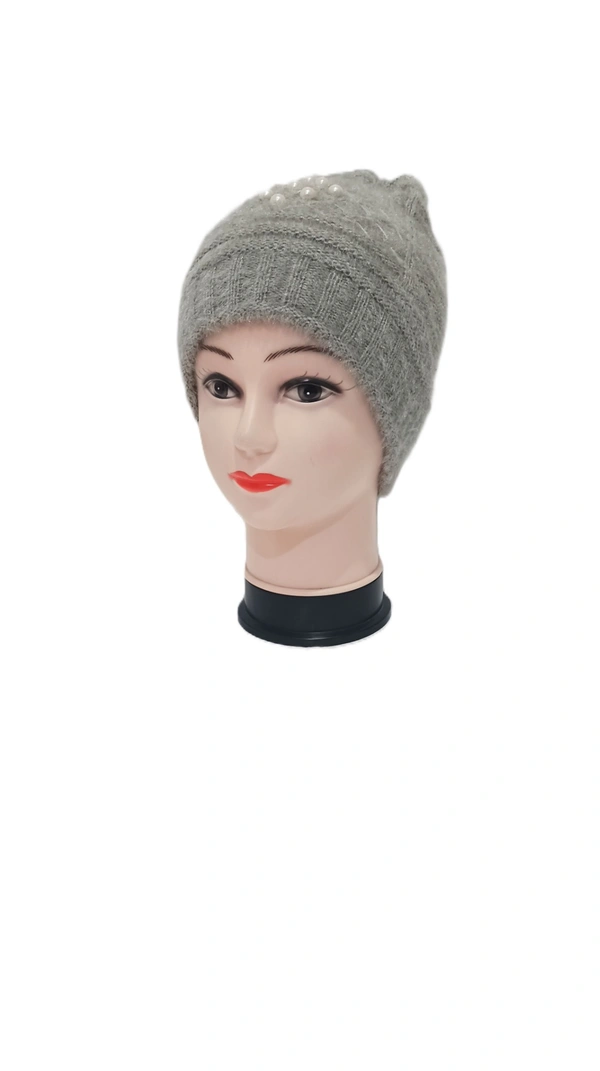 Girls And Ladies Woolen Caps With Inside Furr Mix Color Pack Only - Free, 6
