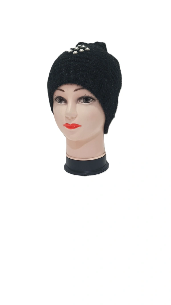 Girls And Ladies Woolen Caps With Inside Furr Mix Color Pack Only - Free, 6