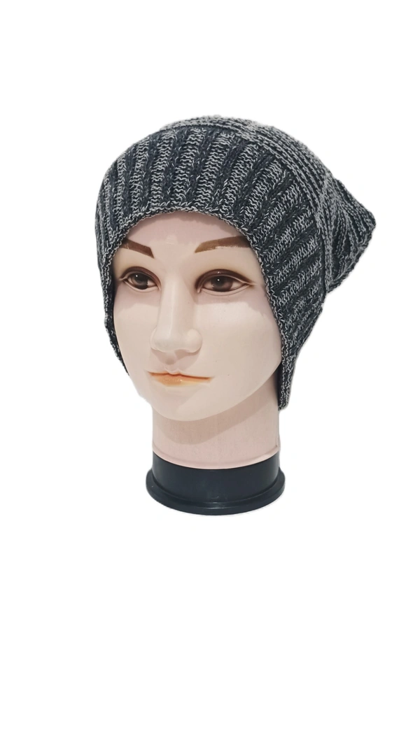 Woolen Long Beanie Cap With Inside Furr Mix Color Only - Long Beanie, 6