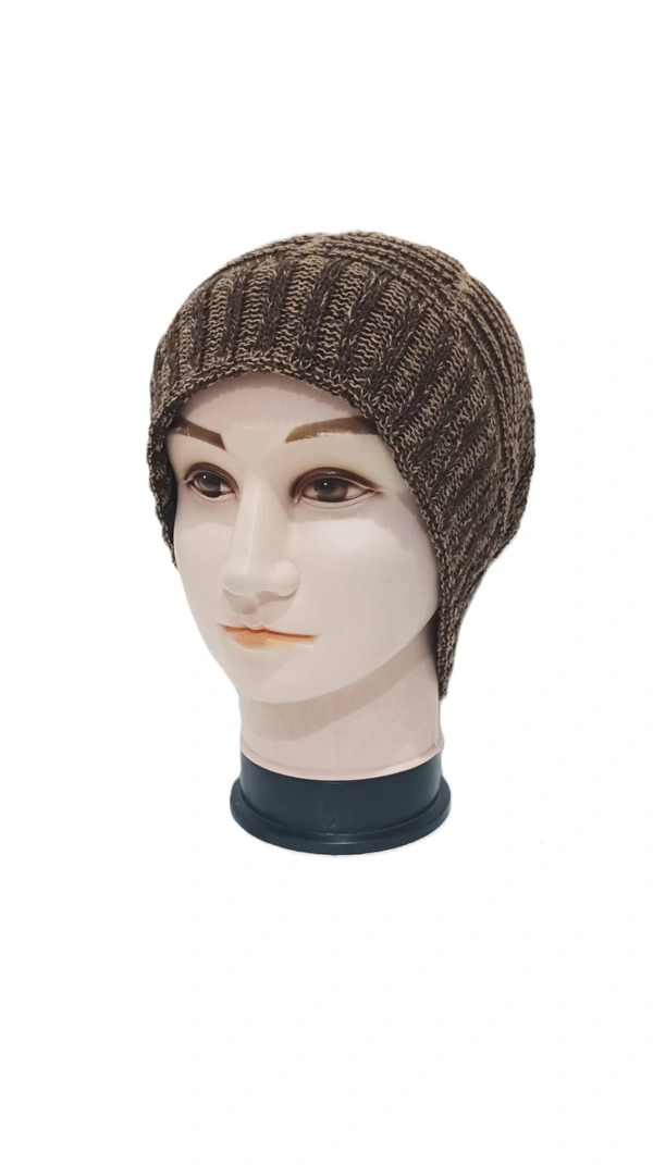Woolen Long Beanie Cap With Inside Furr Mix Color Only - Long Beanie, 6