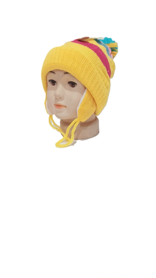 Kids Woolen Caps With Dori Color-Multi Color And Multi Design China Improted And Best Selling Cap - For Kids, 6