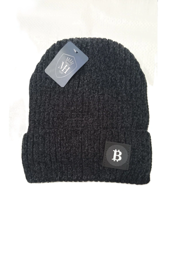 Soft Velvet Half Beanie Cap With Inside Furr Mix Color Pack Only - Half Beanie, 6
