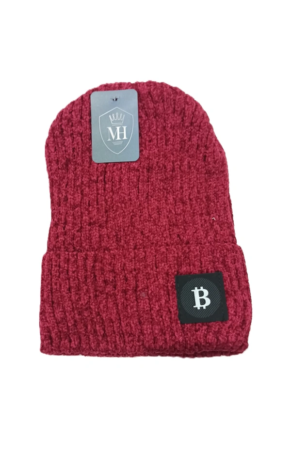 Soft Velvet Half Beanie Cap With Inside Furr Mix Color Pack Only - Half Beanie, 6