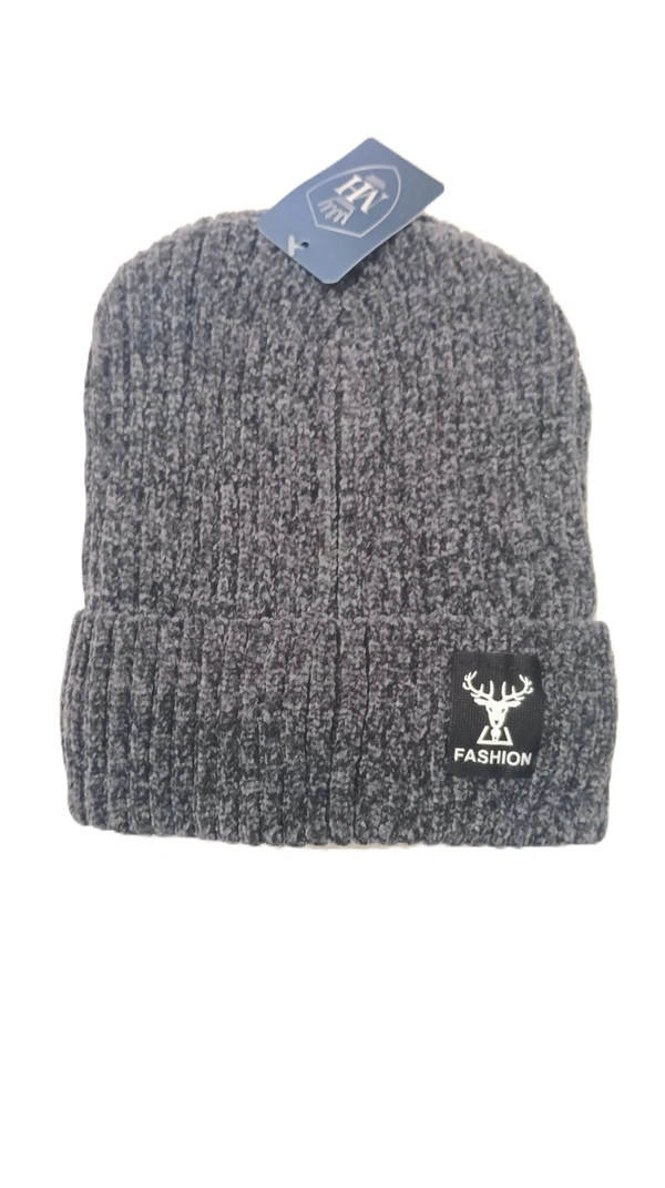 Soft Velvet Half Beanie Cap With Inside Furr Mix Color Pack Only - Half Beanie, 6
