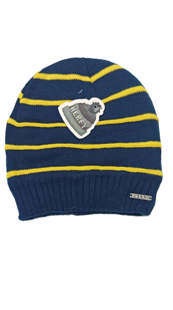 Woolen Half Beanie Cap With Inside Furr Mix Color Pack Only - Half Beanie, 6