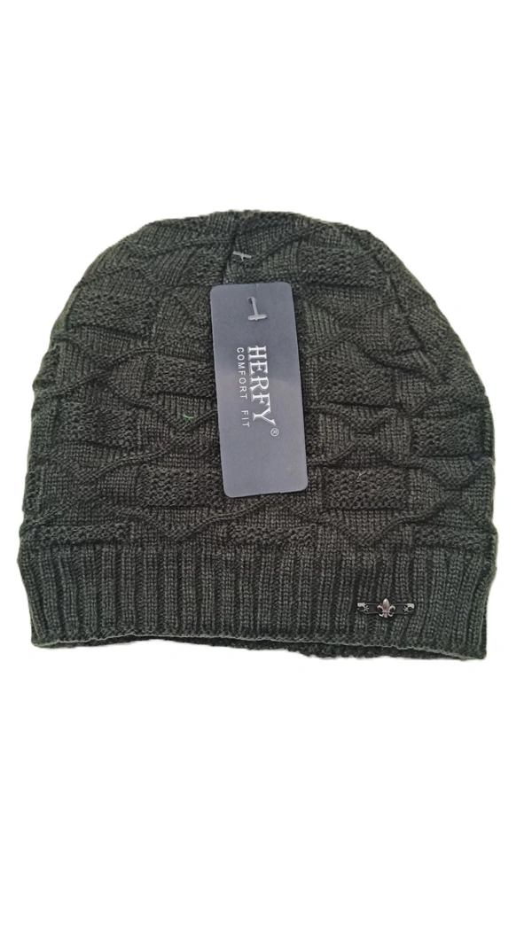Woolen Half Beanie Cap With Inside Furr Mix Color Pack Only - Half Beanie, 6