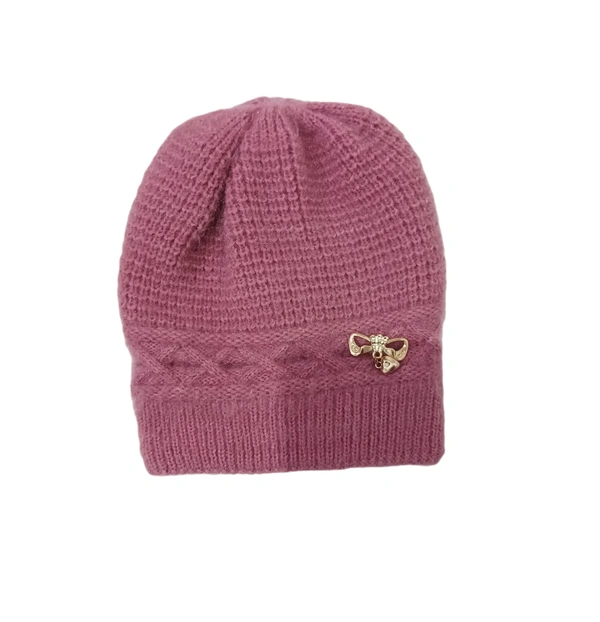 Girls And Ladies Woolen Winter Caps Color-Mix Color Pack Only - Free, 6