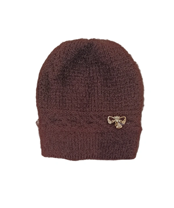 Girls And Ladies Woolen Winter Caps Color-Mix Color Pack Only - Free, 6