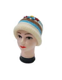 Girls And Ladies Woolen Winter Caps Color-Mix Color Pack Only - Free, 6