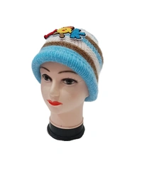 Girls And Ladies Woolen Winter Caps Color-Mix Color Pack Only - Free, 6