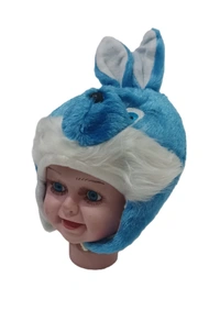 Kids Girls Woolen Caps With Inside Furr Color-Mix Color - For Kids, 6