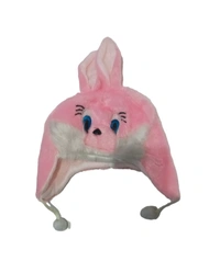 Kids Girls Woolen Caps With Inside Furr Color-Mix Color - For Kids, 6