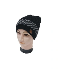 Men Half Beanie Cap With Inside Furr Mix Color Mix Printed - Half Beanie, 6