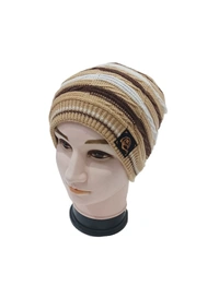 Men Half Beanie Cap With Inside Furr Mix Color Mix Printed - Half Beanie, 6