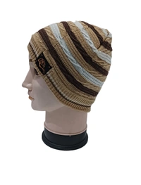 Men Half Beanie Cap With Inside Furr Mix Color Mix Printed - Half Beanie, 6