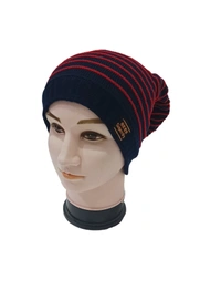 Men Long Beanie Cap With Inside Furr Mix Color Mix Printed Pack Only - Long Beanie, 6