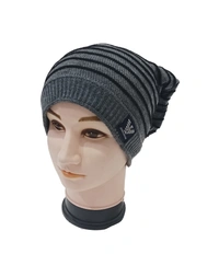 Men Long Beanie Cap With Inside Furr Mix Color Mix Printed Pack Only - Long Beanie, 6