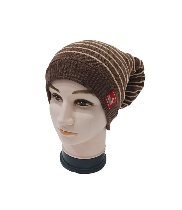 Men Long Beanie Cap With Inside Furr Mix Color Mix Printed Pack Only - Long Beanie, 6
