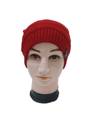 Men Long Beanie Cap With Inside Furr Red  Color Pack Only - Long Beanie, 6