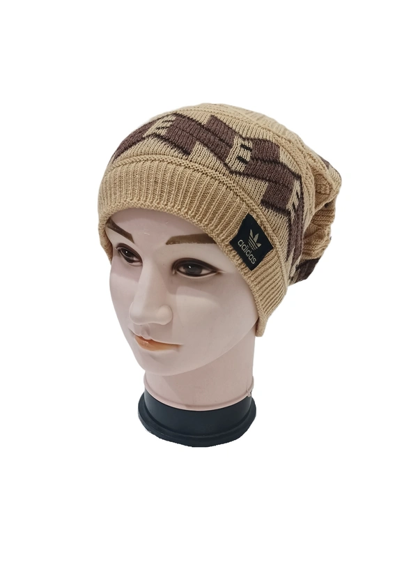 Men Long Beanie Cap With Inside Furr Mix Color Mix Printed Pack Only - Long Beanie, 6